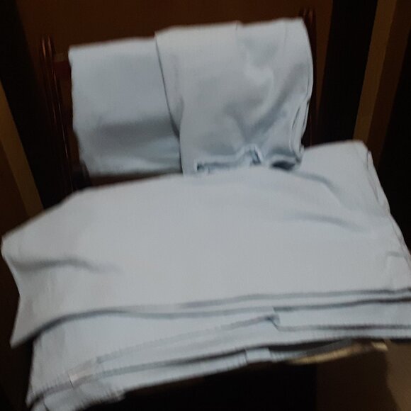 Peacock Alley Light Blue KING Flannel Sheet Set - Picture 3 of 5